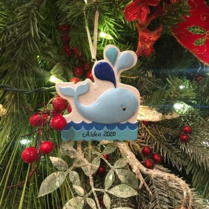 Baby Girl/Boy Whale Ornament- Pink/Blue