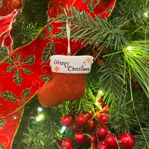 Santa Stocking Christmas Ornaments