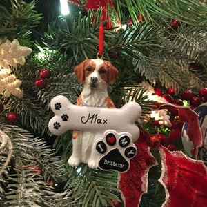 Brittany Dog Christmas Ornament