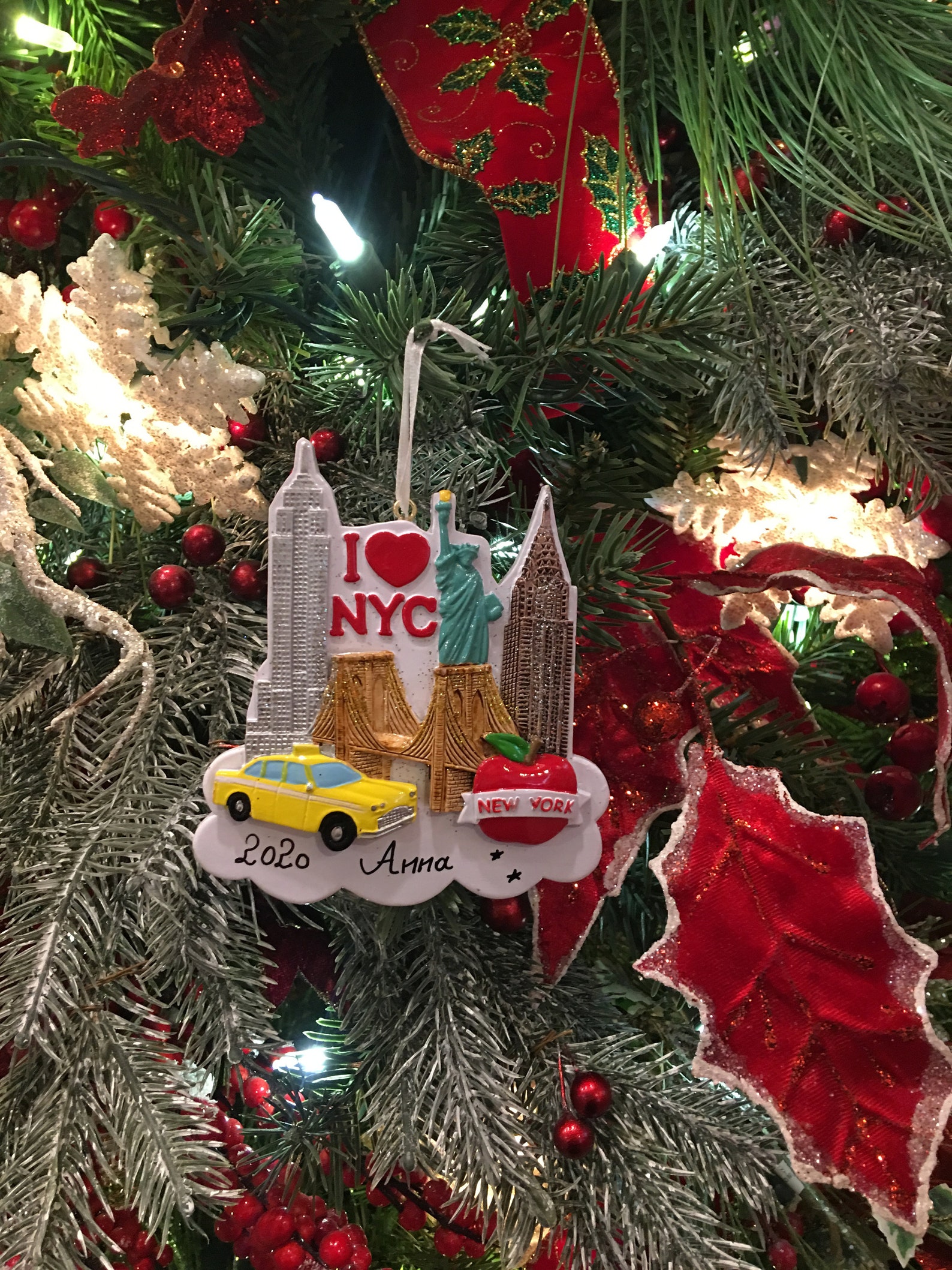 Nyc City Scape I Love Nyc Christmas Ornament Etsy