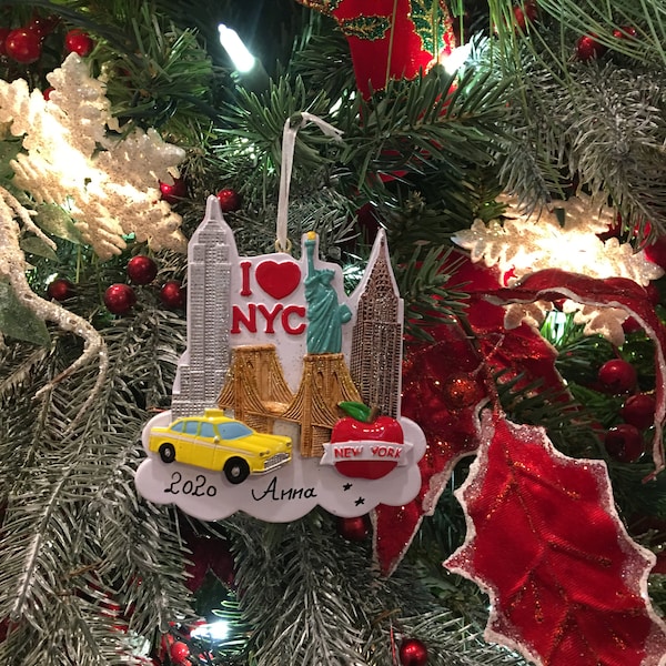 Nyc City Scape I Love Nyc Christmas Ornament