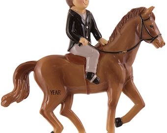 Addobbo natalizio personalizzato per uomo/donna a cavallo con cavallo