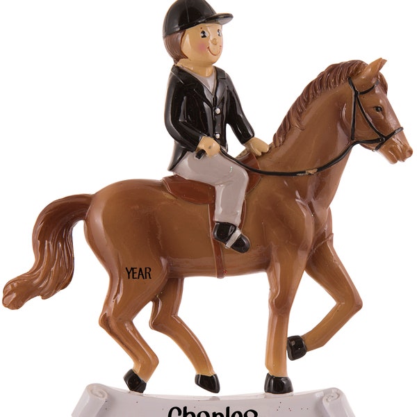 Horseback Riding Male/Female With Horse Personalized Christmas Ornament