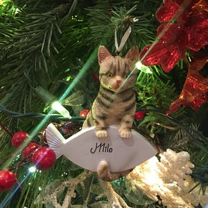 Tabby Cat Christmas Ornament