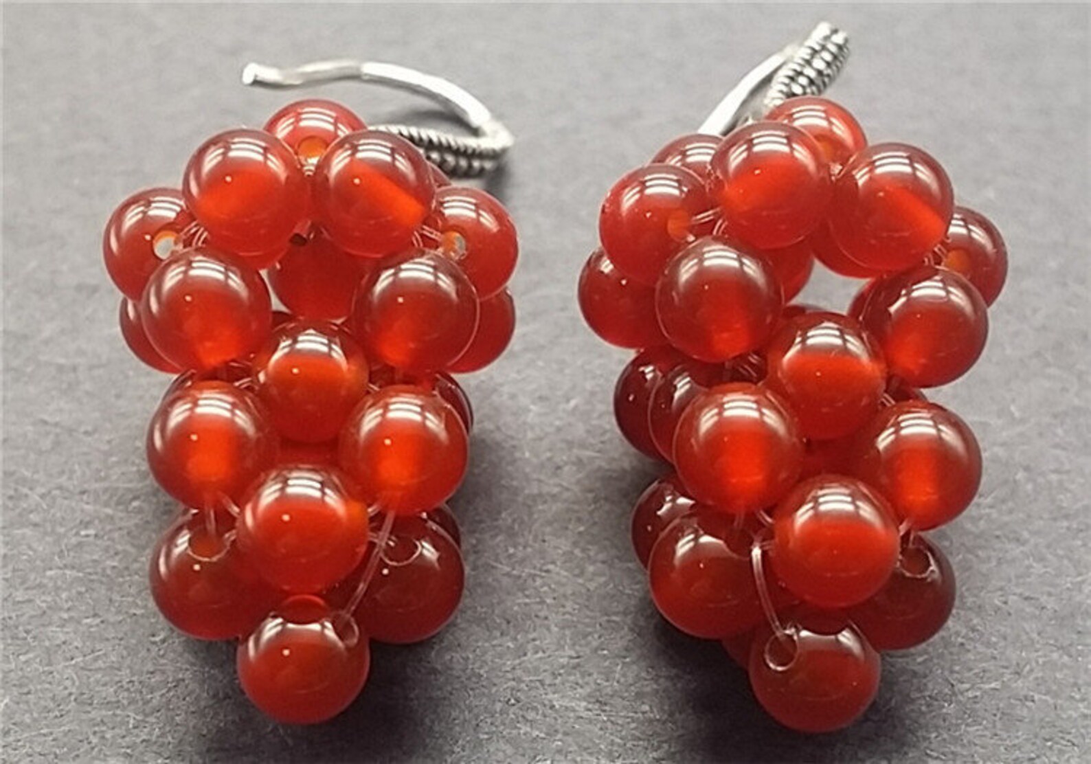 Glass Grapes Earrings Vintage grape cluster / food earrings Etsy