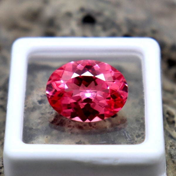 Belle pierre précieuse de saphir Padparadscha extrait de la meilleure qualité Saphir Padparadscha certifié en vrac, taille ovale 12 carats