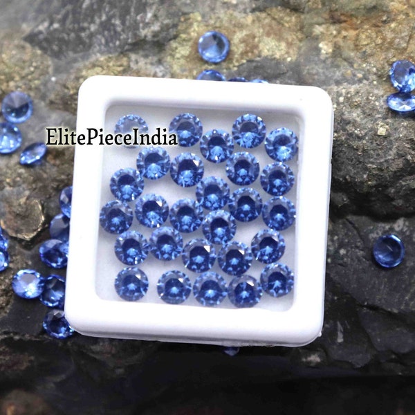 Natural Blue Sapphire 4mm X 4mm Round Cut Natural Sapphire Gemstone Certified Excellent Clarity Loose Sapphire Bracelet Sapphire Earring