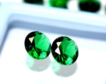 PAIR Columbian Natural Emerald 2 Pieces Loose Emerald Round 6x6mm CGI Certified Loose Colombian Emerald Stone Emerald Stud Earring BEST