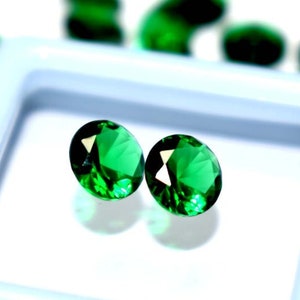 PAIR Columbian Natural Emerald 2 Pieces Loose Emerald Round 6x6mm CGI Certified Loose Colombian Emerald Stone Emerald Stud Earring BEST