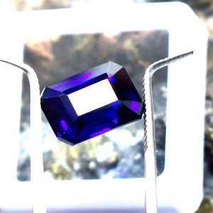 Natural Sapphire Blue Emerald Cut Faceted 8.85Carats Certified Blue Sapphire Natural Blue Saphire From Ceylon Sapphire Ring Sapphire Pendant