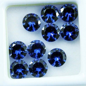 Elite Natural Blue Sapphire Loose Gemstone 10 Ct Round Cut 6mm CGI Certified 10 Pieces Loose Sapphire Natural Sapphire Natural Saphire Ring