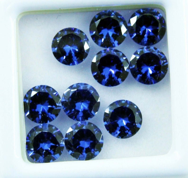 Elite Natural Blue Sapphire Loose Gemstone 10 Ct Round Cut 6mm CGI Certified 10 Pieces Loose Sapphire Natural Sapphire Natural Saphire Ring image 1