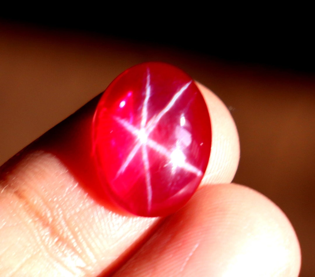 13.2CT Natural Red Star Ruby Oval Cut Burmese Star Ruby AAA - Etsy