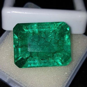 Natural Columbian Emerald 8-9Cts Emerald Cut Certified Loose Emerald Gemstone Natural Emerald From Columbia Elite Finish