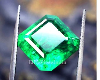 6 Carats Radiant Cut Faceted Natural Columbian Emerald Certified Emerald Loose Gemstone Emerald Stone Emerald Pendant Emerald Ring jewelry