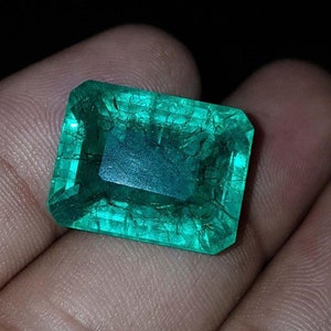 Natural Columbian Emerald 8-9Cts Emerald Cut Certified Loose Emerald Gemstone Natural Emerald From Columbia Elite Finish image 7