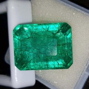 Natural Columbian Emerald 8-9Cts Emerald Cut Certified Loose Emerald Gemstone Natural Emerald From Columbia Elite Finish image 6