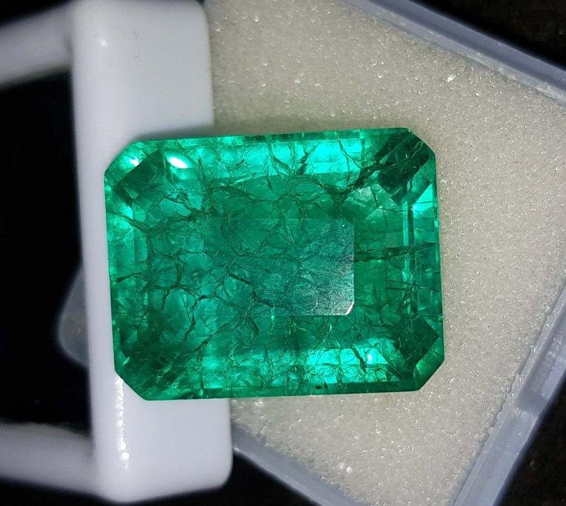 Natural Columbian Emerald 8-9Cts Emerald Cut Certified Loose Emerald Gemstone Natural Emerald From Columbia Elite Finish image 6