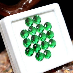 Columbian Natural Emerald Loose Gemstone 10 Cts Lot Round (Faceted) 6x6mm Certified Loose Emerald Colombian Emerald Ring Stud Earring