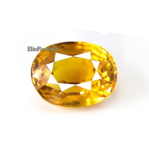 Natural Yellow Sapphire 10 Carat Oval Cut Shape Faceted CGI Certified Natural Sapphire Loose Sapphire Stone from Ceylon Sapphire AAA Quality