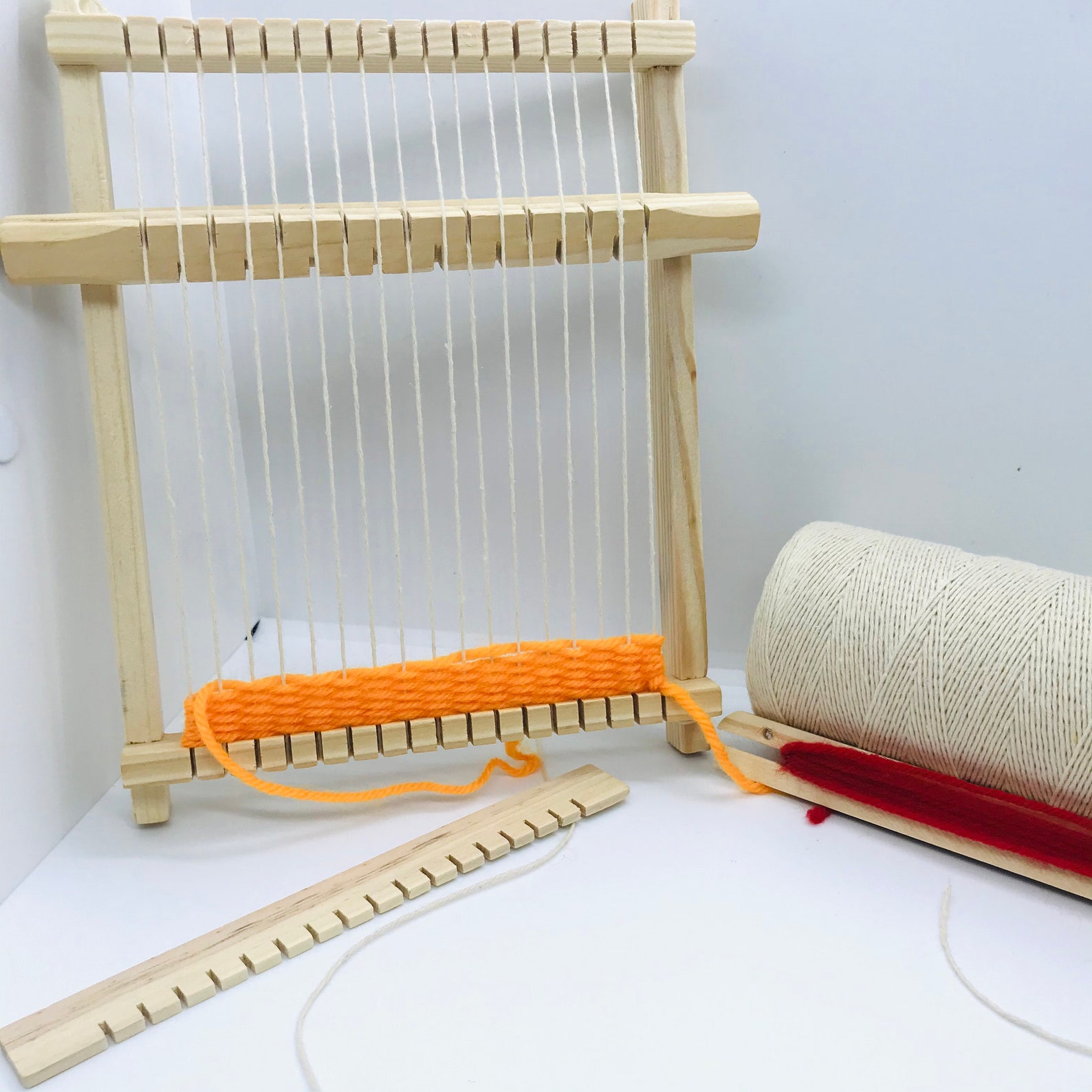 Small Weaving Loom Kit / Wooden Weaving Loom / Beginners Etsy