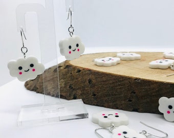 Cute Cloud Drop Earrings / Clouds / Cute Jewellery / Unusual / Quirky / Fun / Present Idea / Gift Idea