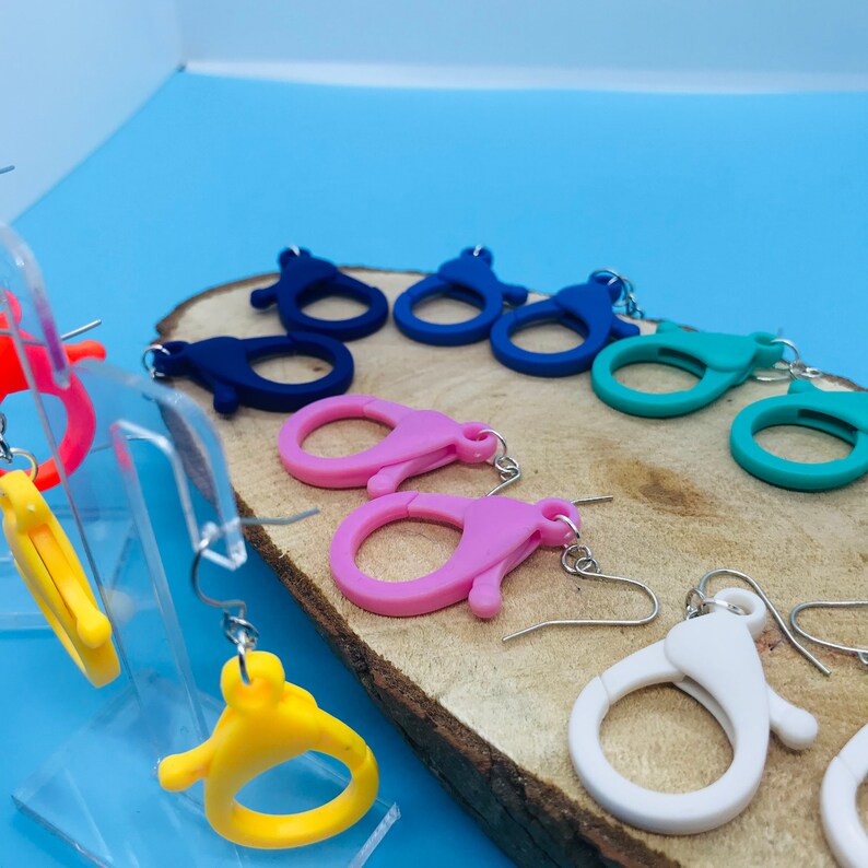 Lobster Claw Clasp Earrings / Drop Earrings / Colourful Etsy UK