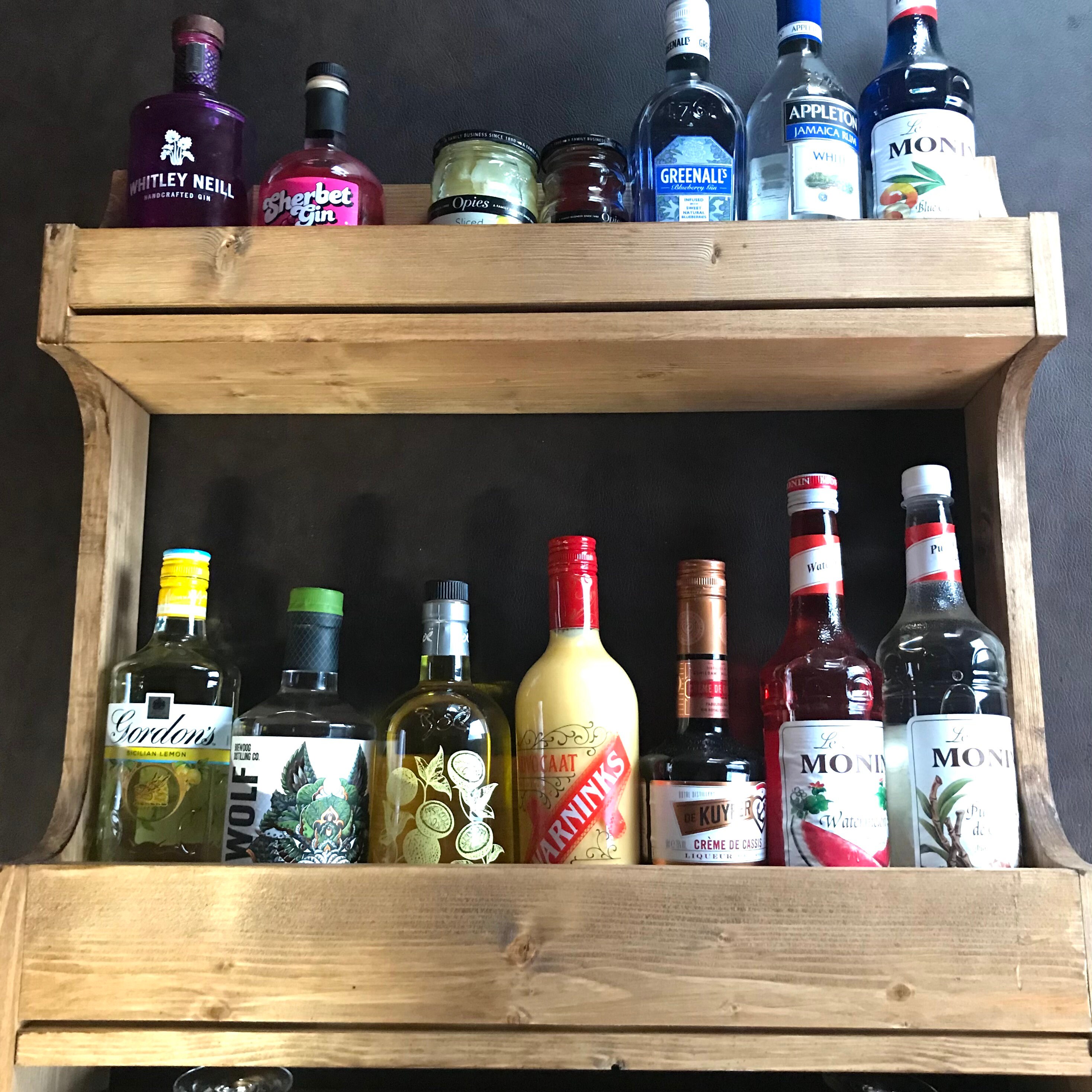 Gin Bar / Gin Shelf / Gin Shelves / Wall Mounted Bar / Pine Etsy