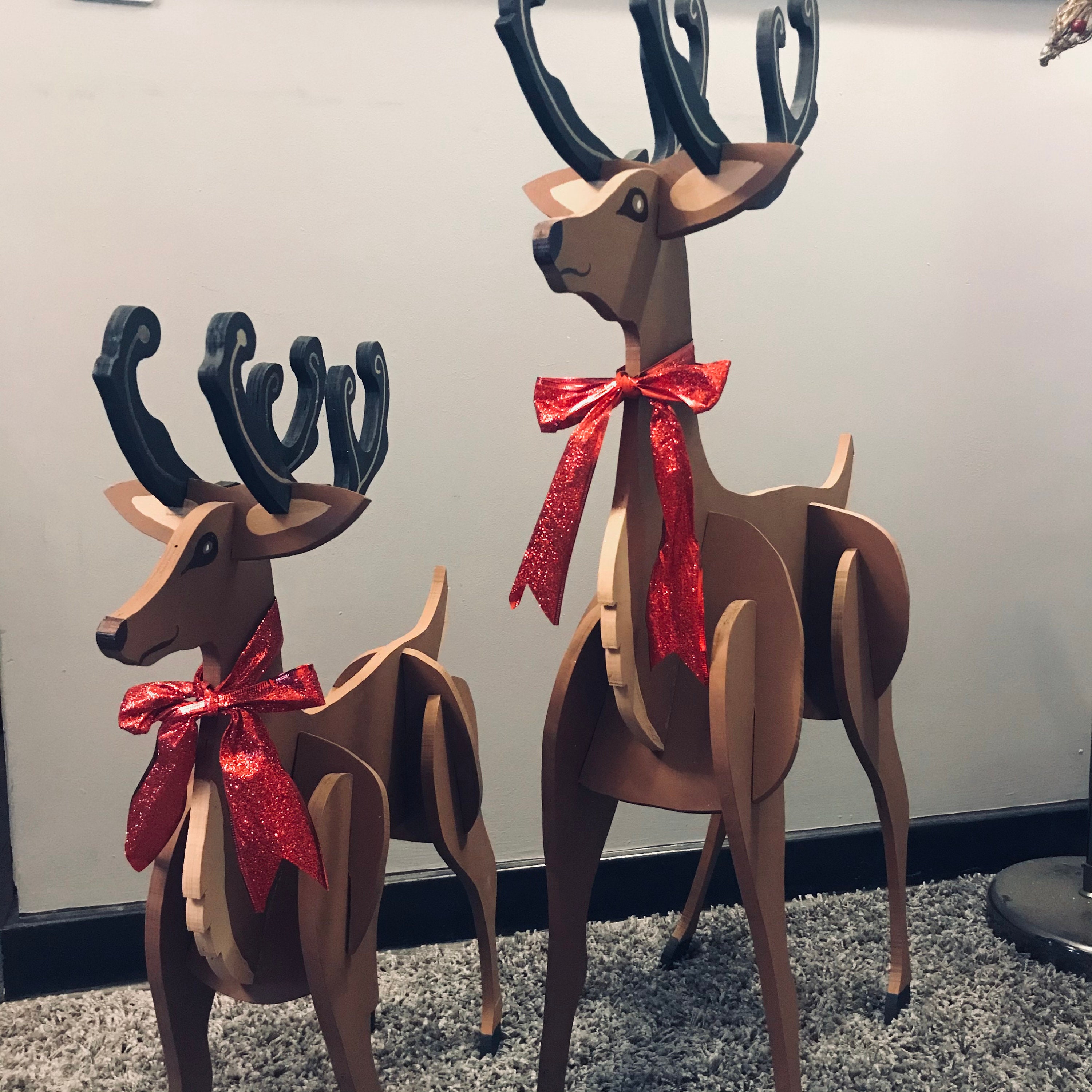 Wooden Christmas Reindeer / Large Wooden Deer / Christmas Etsy UK