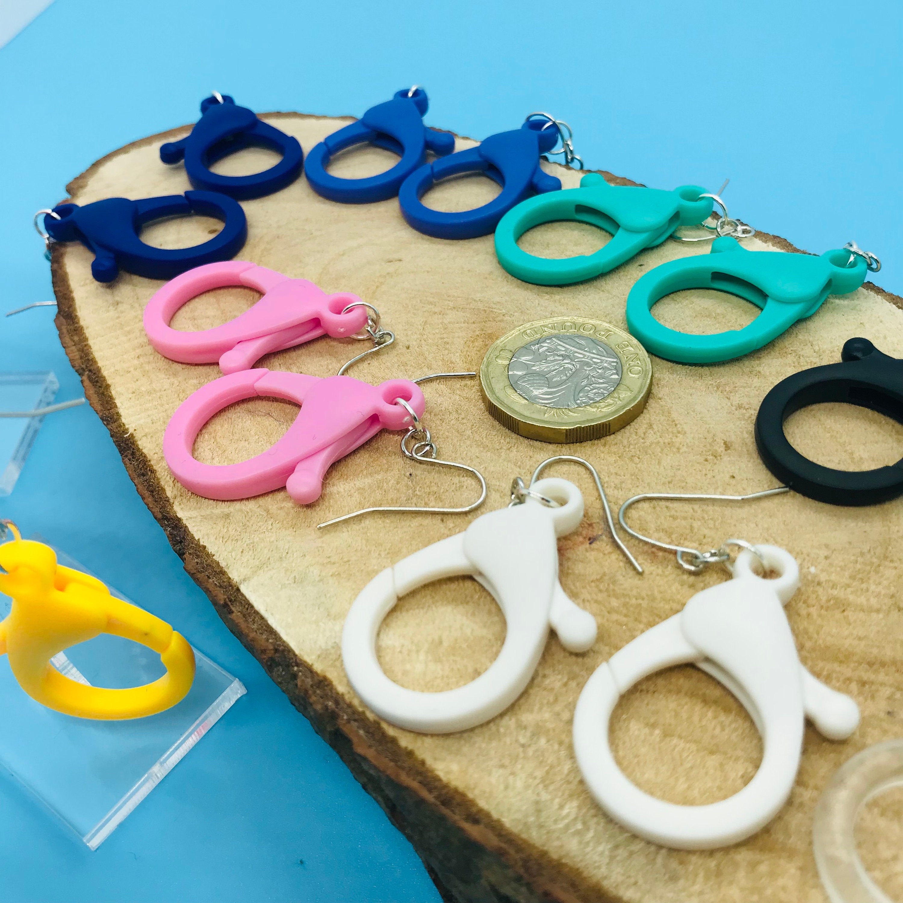 Lobster Claw Clasp Earrings / Drop Earrings / Colourful Etsy UK