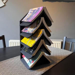 Black Rustic Wisdom Tree Book Shelf / Handcrafted Book Shelf / 5 Shelf Tree Bookcase / Wooden Bookshelf / Book Holder / Handmade Furniture