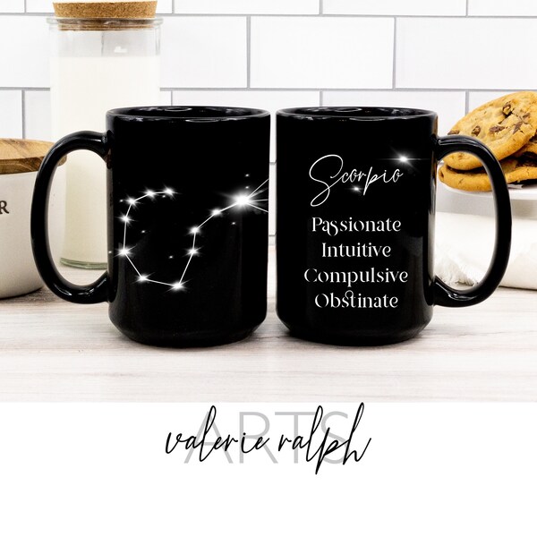 Scorpio Birthday Mug, Zodiac Mug, Funny Gift for Her, Zodiac Constellation Mug, Cute Coffee Mug, Tea Lover Gift Under 20, Zodiac Gift