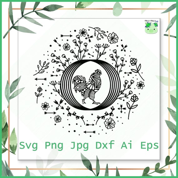 Download Rooster Flowers Svg Rooster Svg Floral Rooster Mandala Etsy