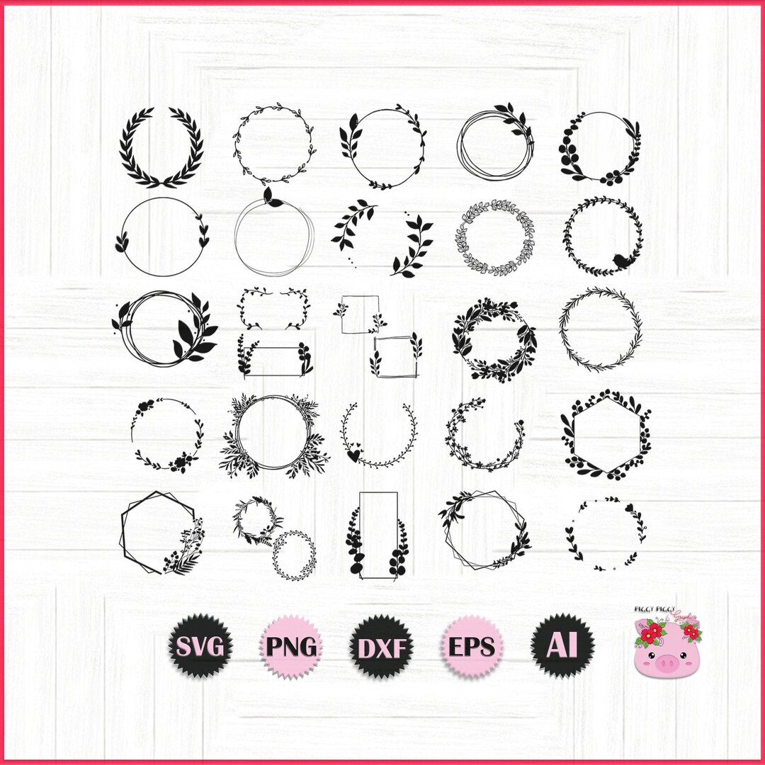28 Wreath SVG Bundle Circle SVG Bundle Floral Wreath SVG - Etsy Australia