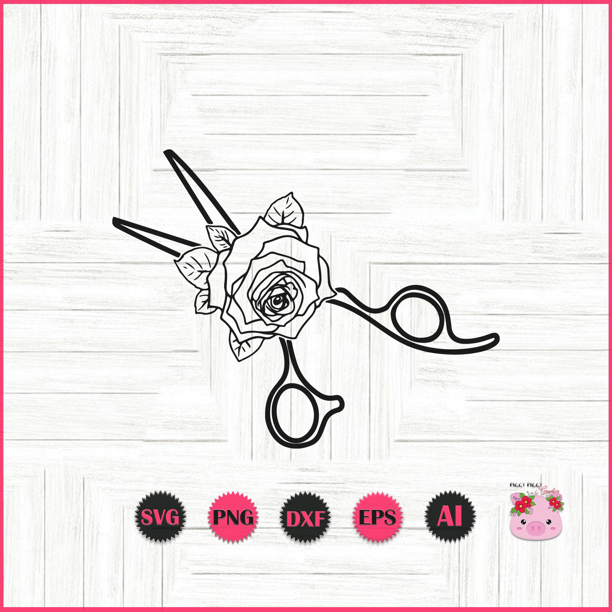 Scissors With Flowers SVG File Scissors Cut File Scissors Etsy