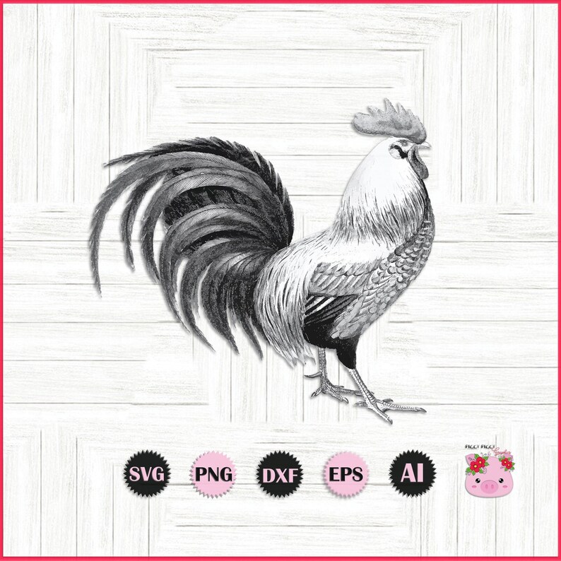 Rooster SVG, Crowing Rooster SVG, Farm SVG, Rooster Clipart, Rooster ...