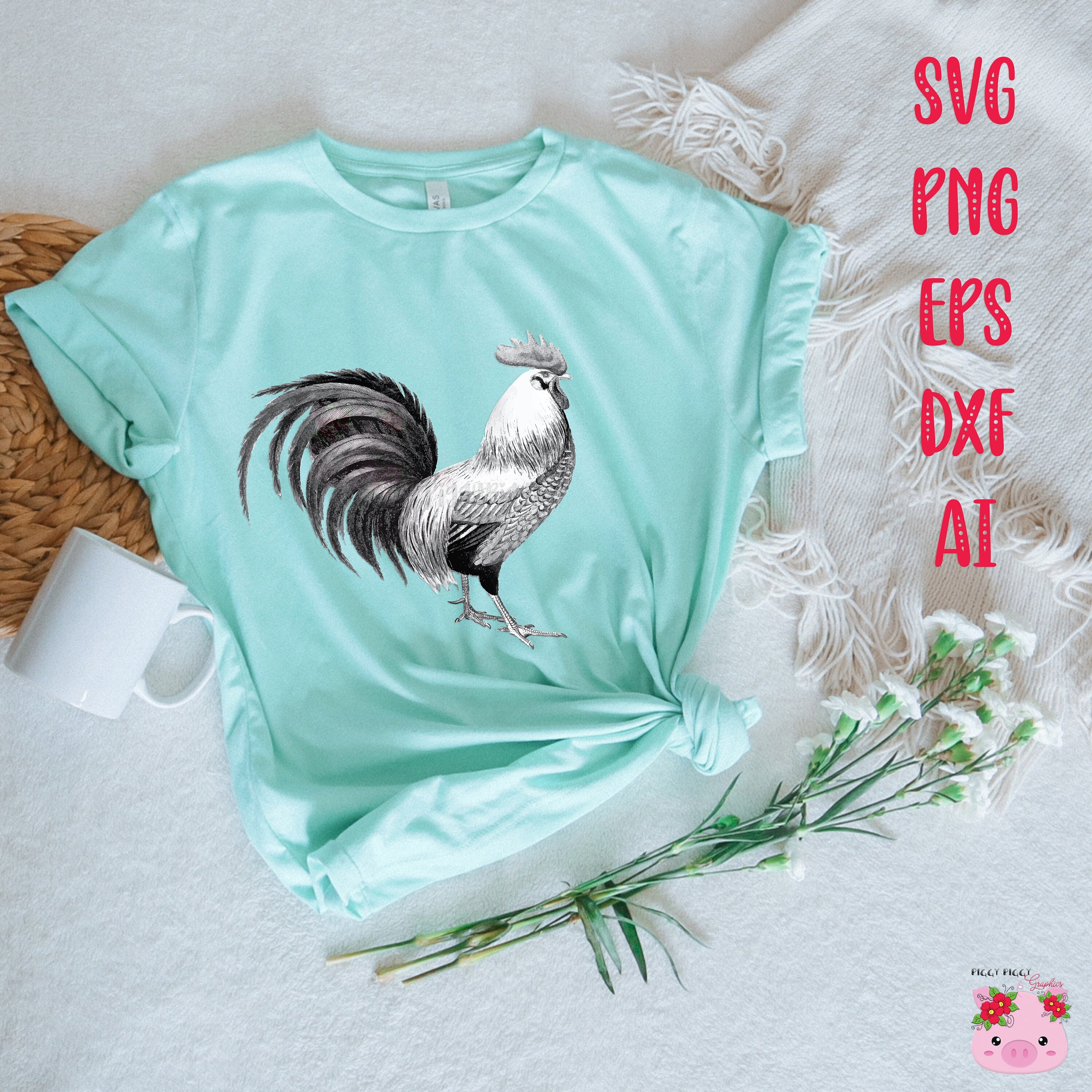 Rooster SVG, Crowing Rooster SVG, Farm SVG, Rooster Clipart, Rooster