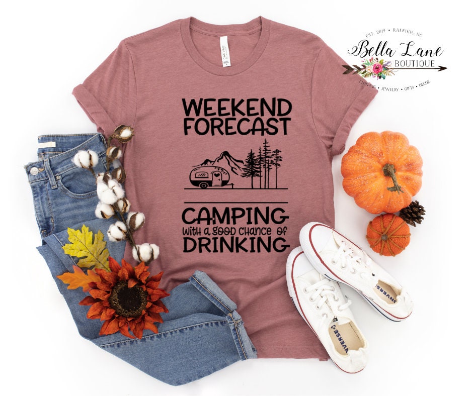 Week-end Camping Prévisions SVG, Camping Svg, Shirt Svg, Camoing Sayings Svg, Camping Shirt Svg