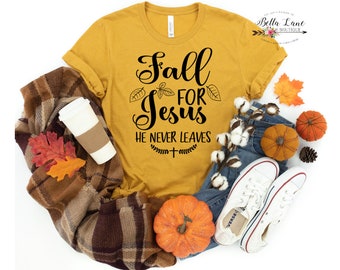 Fall For Jesus He Never Leaves Svg, Fall for Jesus Svg, Jesus Svg, Religious Svg, Fall Svg download for cricut & silhoutte