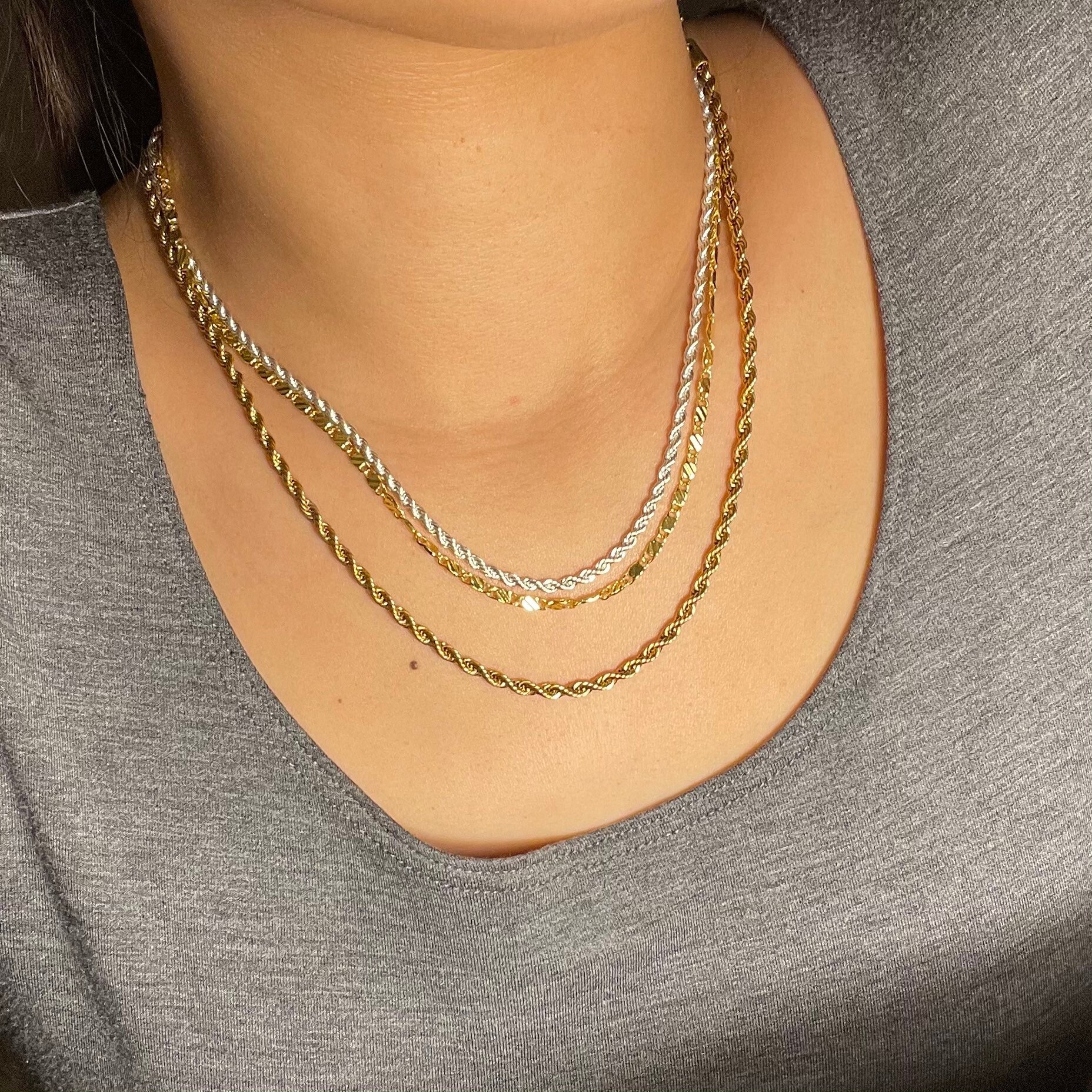 Sterling Silver Rope Chain Twisted Rope Chain 2mm Rope Chain Etsy UK