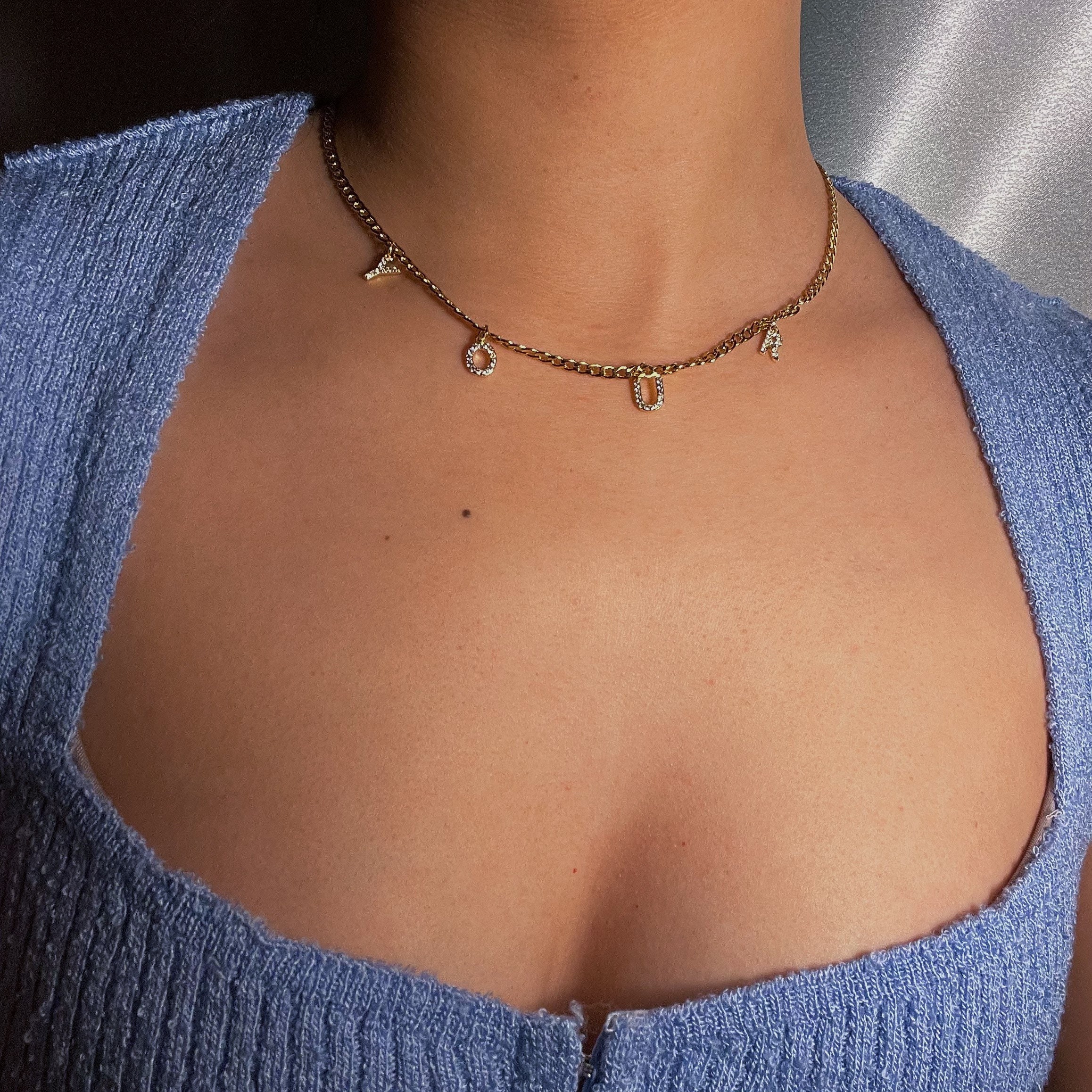 DIY Name Necklace Initial Necklace 