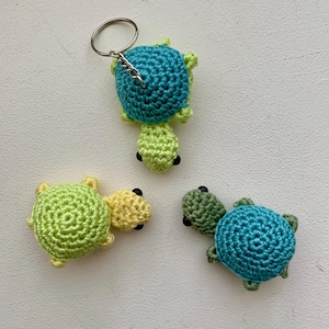 Crocheted Turtle Keychain: Handmade Amigurumi Bag Charm