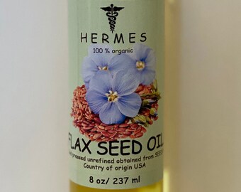 FLAX seed oil ORGANIC unrefined cold pressed 8 oz