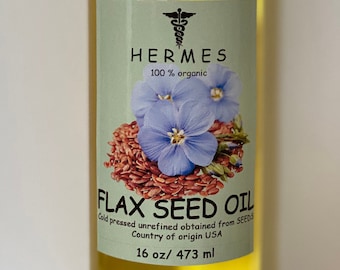 FLAX seed oil ORGANIC unrefined cold pressed 16 oz