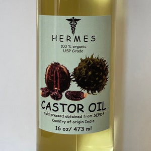 16 oz  CASTOR Oil Organic USP Grade 100% PURE Cold Pressed
