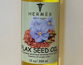 FLAX seed oil ORGANIC unrefined cold pressed 12 oz