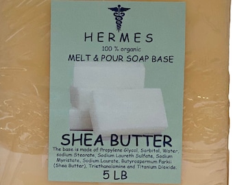 5 LB  SHEA BUTTER Glycerin Melt & Pour Soap Base  100% Pure