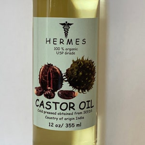 12 oz  CASTOR Oil Organic USP Grade 100% PURE Cold Pressed