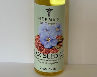FLAX seed oil ORGANIC unrefined cold pressed 2 oz