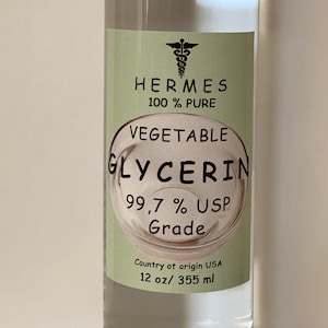 12 oz Glycerin Vegetable Oil by HERMES USP Grade 100% Pure